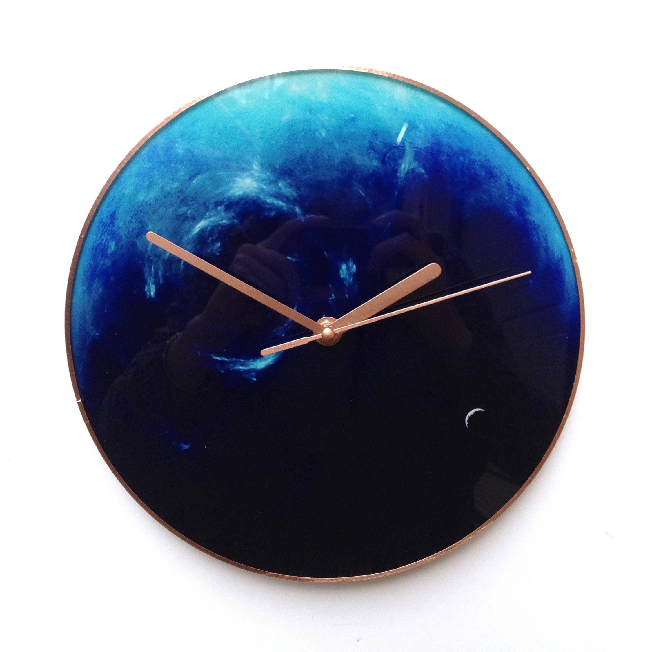 Sci-Fi-Blue-Vortex-Wall-Clock-1.jpg Sci-fi Blue Vortex Planet Wall Clock - Image 1